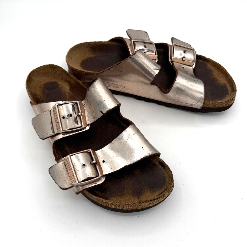 Birkenstock Woman EU 37 US 6 Arizona Rose Gold Metallic Comfort Boho Indie
